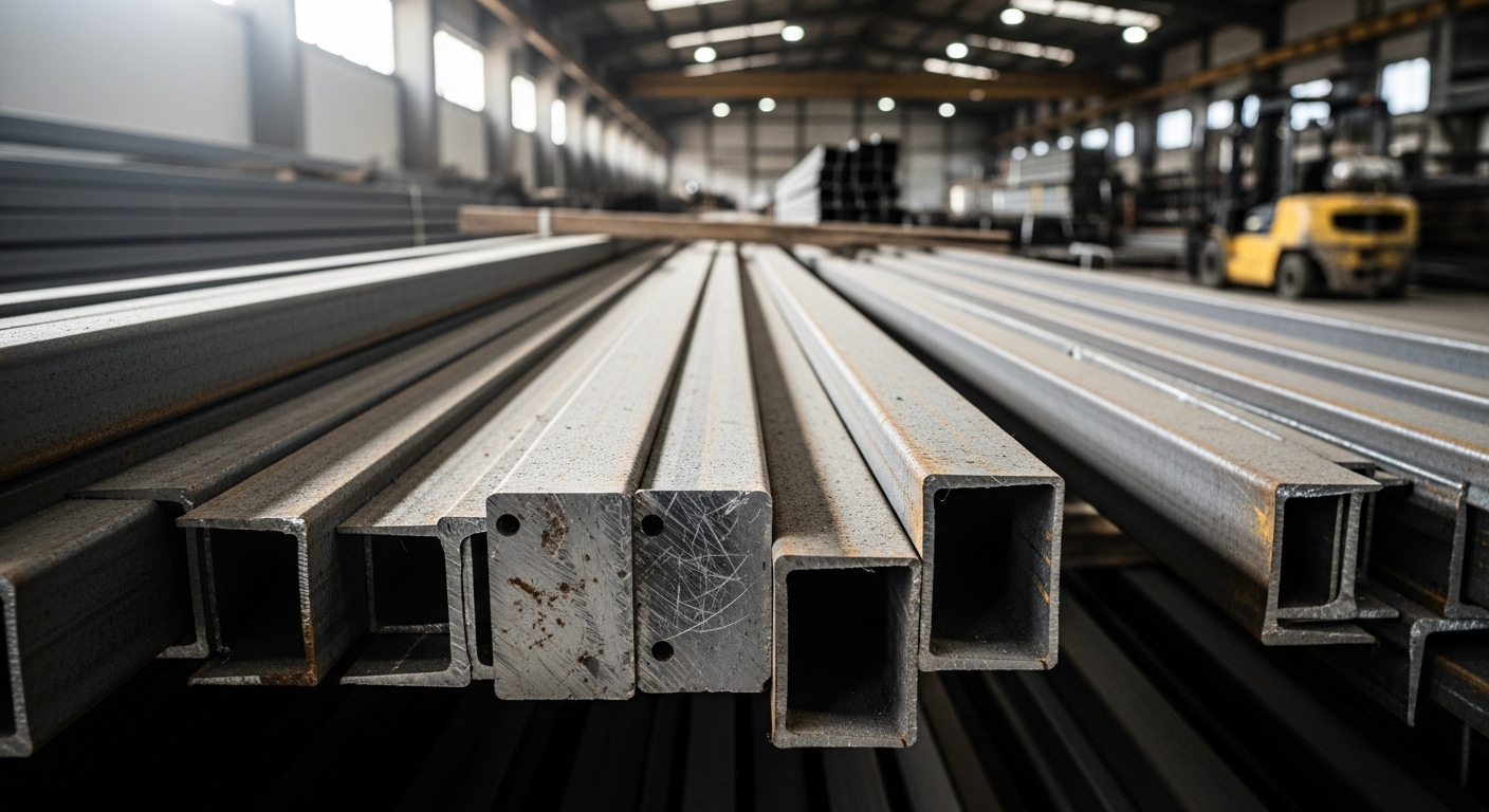 Farklı ebatlarda çelik profiller