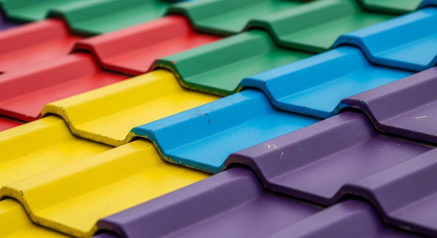 Farklı renklerde metal kiremit çatı kaplamaları