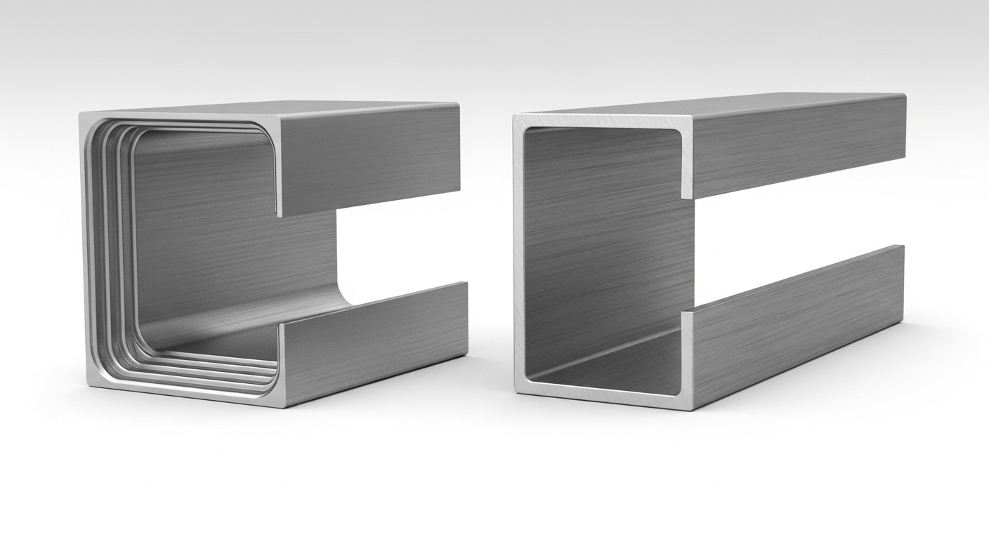 Farklı et kalınlıklarında çelik profiller