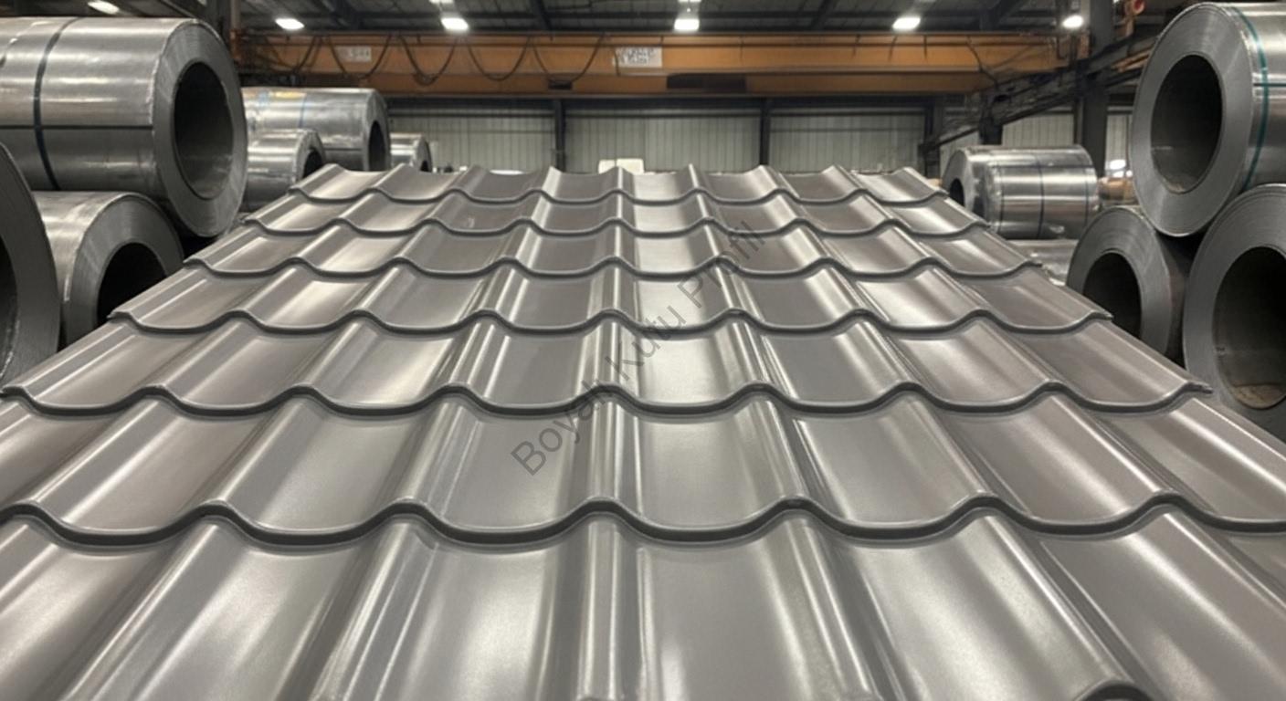 Farklı renklerde metal kiremit çatı kaplamaları